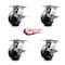 Service Caster 5 Inch Heavy Duty Phenolic Caster Set with Roller Bearings and Brakes SCC SCC-35S520-PHR-SLB-4 - alternate 4
